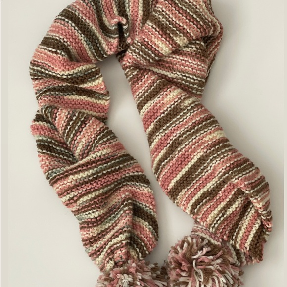 Handmade Crochet Scarf with Pompoms - Picture 2 of 7